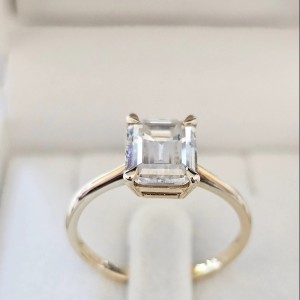 " Cortina" Pierścień z Moissanitem 3.00ct GRA  (1)