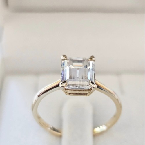 " Cortina" Pierścień z Moissanitem 3.00ct GRA  (1)