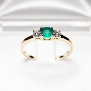 Misano Pierścionek z Agatem i Brylantami 