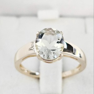 " Faro Owal " Pierścień z Prehnitem 2.80ct