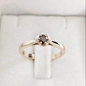 Sakhir Pierścionek zaręczynowy z Brylantem koniak 