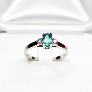 Piza Pierścionek z Agatem i Brylantami. 