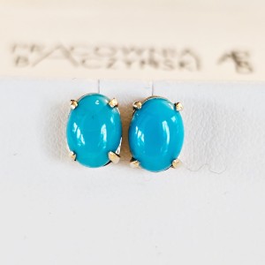 Kolczyki złote Osaka Turkus Arizona 8/6