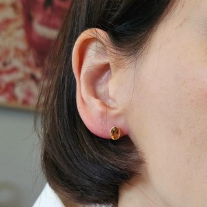 Kolczyki złote Monza Rubin