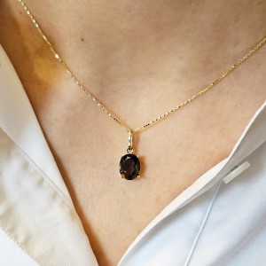 Złota zawieszka Osaka Grande Kwarc Dymny 