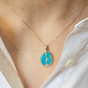 Złota zawieszka Jaffa Turkus Ormiański