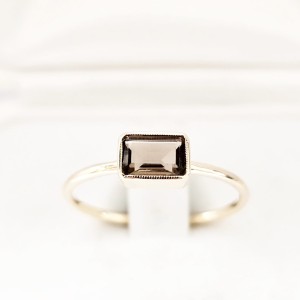 Positano Pierścionek z kwarcem dymnym 