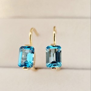 Kolczyki złote Prato Topaz Swiss 