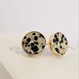 Kolczyki złote Dalmacja Duża Jaspis 