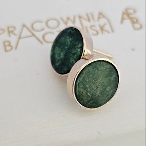 Kolczyki złote Dalmacja Duża Awenturyn 