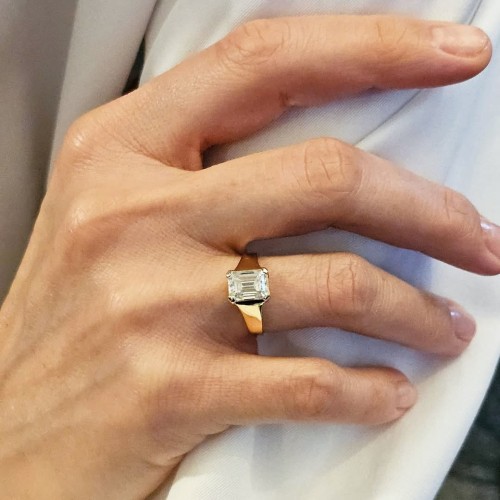 " Faro" Pierścień z Moissanitem 3.00ct GRA 