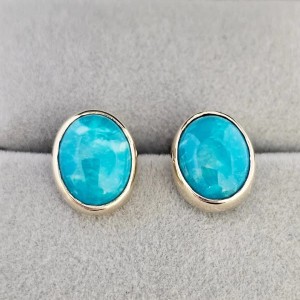 Kolczyki złote Malaga Turkus Ormiański 